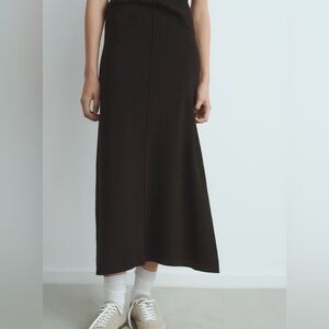 MANGO - Flared knitted skirt black - S - Woman